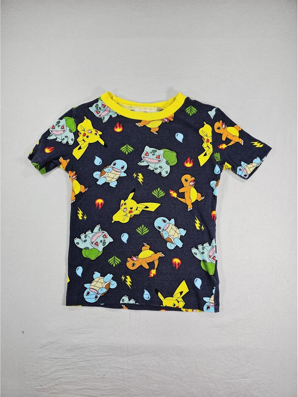 Pokémon Kids T-Shirt with Pikachu, Bulbasaur, Charmander, and Squirtle Print